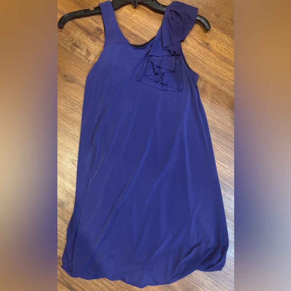 Designer S Miller Couture Purple Girl 12 Halter Rufflel Sleeve Long Dress NWOT